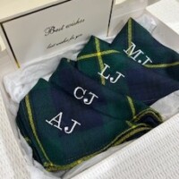 Wedding Pocket Square with Initials gift set